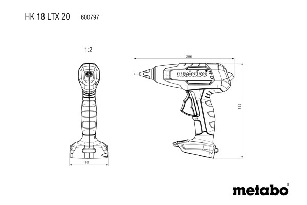 Акумуляторний клейовий пістолет Metabo HK 18 LTX 20 (600797840) фото 9