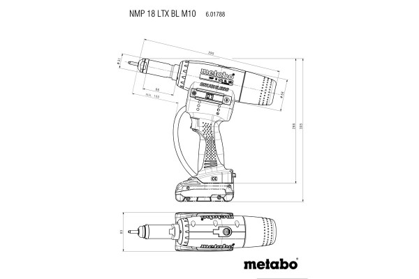 Акумуляторний пістолет для різьбових заклепок Metabo NMP 18 LTX BL M10 каркас (601788850) фото 6
