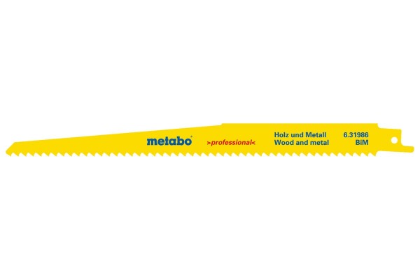 Сабельное полотно по дереву с гвоздями Metabo Professional 225 мм, S 1111 VF, 5 шт  (631986000)  фото 