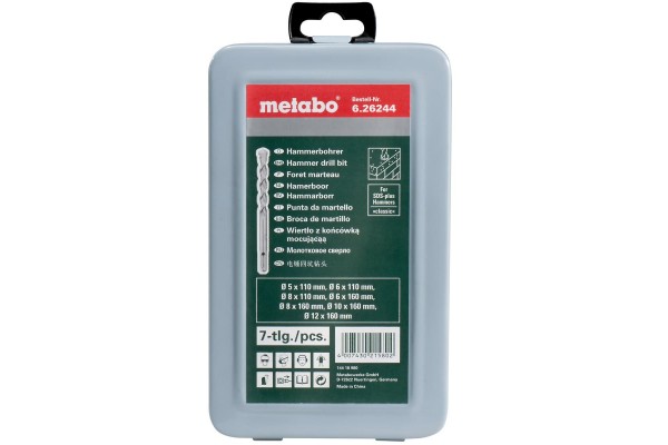 Набор буров Metabo SDS-Plus Classic 7 предметов (626244000)  фото 