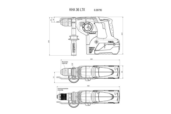 Акумуляторний перфоратор Metabo KHA 36 LTX (600795840) фото 6