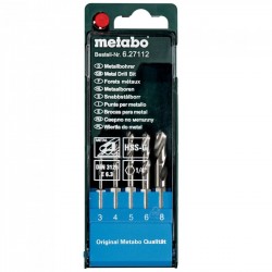 Набор сверл по металлу с шестигранным хвостовиком Metabo HSS-G 5 предметов (627112000)
