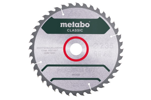Пильный диск Metabo по дереву 235x30x2.4, 40 зубьев (628679000)  фото 