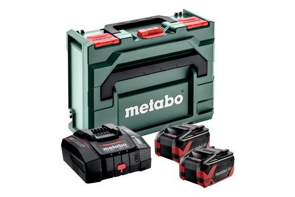 Комплект акумуляторних батарей Metabo LiHDX 2х8 Аг 18 В з зарядним пристроєм в кейсі (685305000)  фото 
