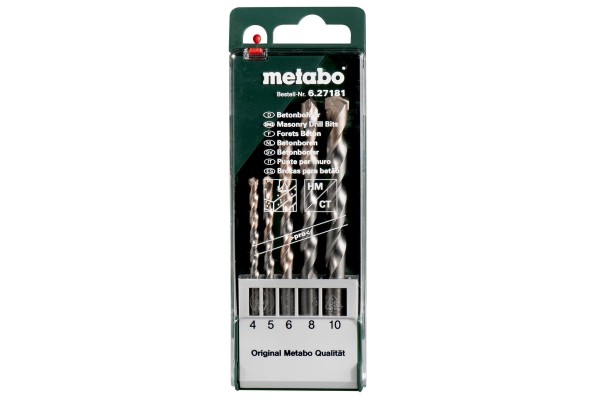 Набор сверл по бетону Metabo pro 5 штук (627181000)  фото 