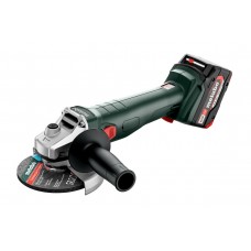 Акумуляторна кутова шліфмашина Metabo W 18 7-125 + 2 АКБ 4 Аг із ЗП і кейсом METABOX 165 L (602371510)