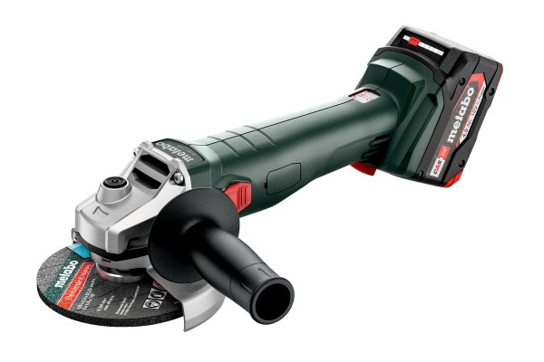 Акумуляторна кутова шліфмашина Metabo W 18 7-125 + 2 АКБ 4 Аг із ЗП і кейсом METABOX 165 L (602371510)  фото 