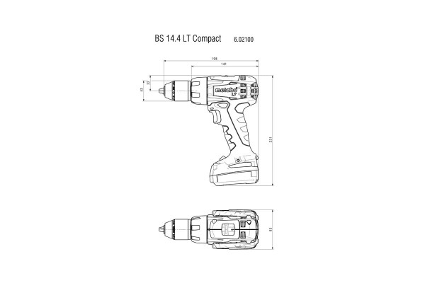 Аккумуляторный шуруповерт Metabo BS 14.4 LT Compact (602100510) фото 3