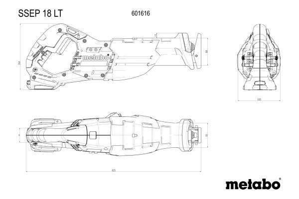 Акумуляторна шабельна пила Metabo SSEP 18 LT каркас в кейсі (601616840) фото 4