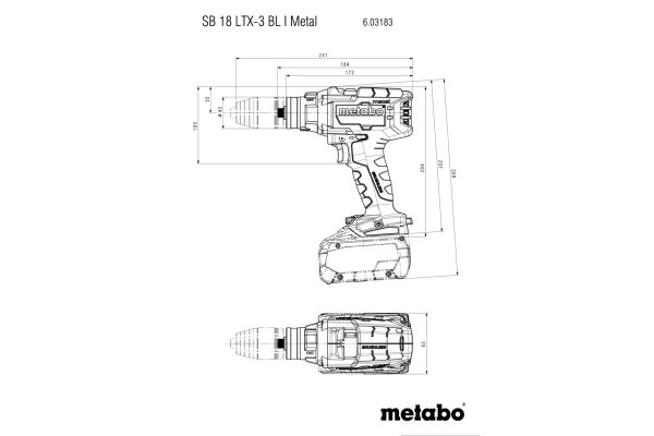 Акумуляторний ударний дриль Metabo SB 18 LTX-3 BL I Metal (603183850) фото 1