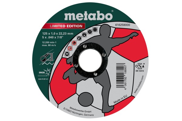 Диск відрізний Metabo LE Soccer 125x1,0x22 Inox (616259000)  фото 