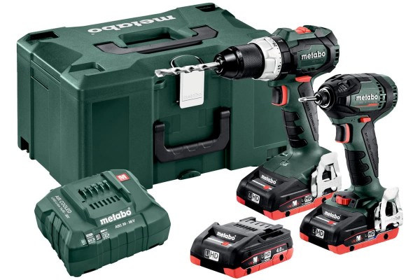 Комплект аккумуляторного инструмента Metabo Combo Set 2.1.11 BS 18 LT BL + SSD 18 LTX 200 BL 3*4.0 Ач LiHD (685123960)  фото 