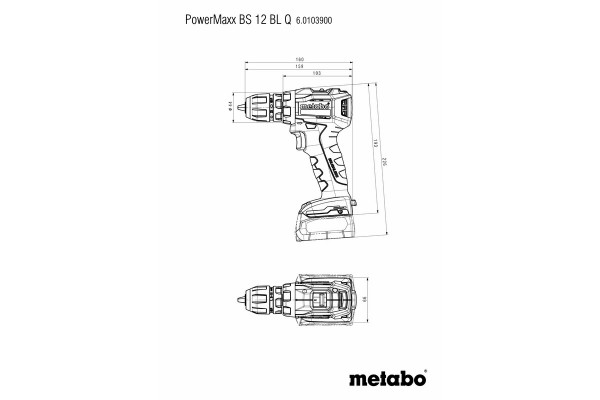 Акумуляторний дриль-шурупокрут Metabo PowerMaxx ВS 12 BL Quick каркас в кейсі (601039840) фото 4