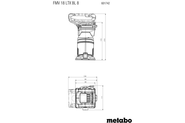 Акумуляторний кромковий фрезер Metabo FMV 18 LTX BL 8 каркас (601742850) фото 8