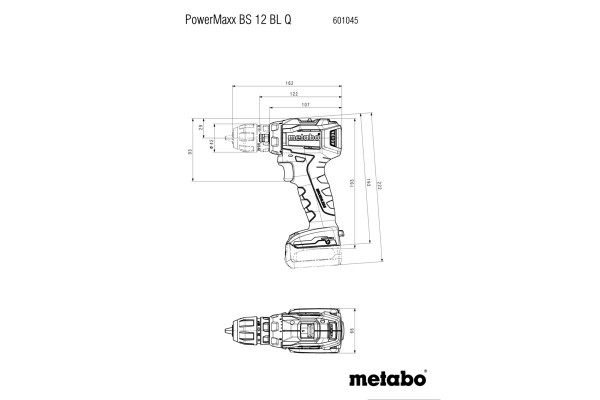 Акумуляторний дриль-шурупокрут Metabo PowerMaxx BS 12 BL Q + 2 АКБ і ЗП у кейсі (601045800) фото 3