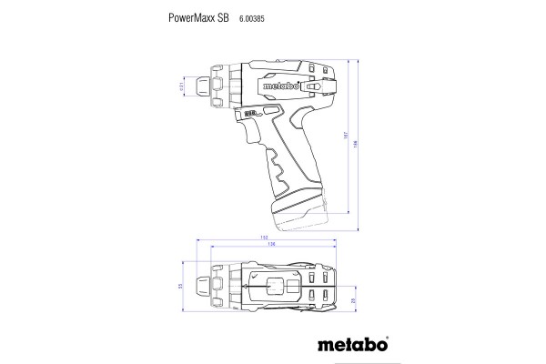 Акумуляторний ударний дриль-шурупокрут Metabo PowerMaxx SB Basic (600385500) фото 1