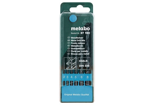 Набор сверл по металлу Metabo HSS-R 6 предметов (627160000)  фото 