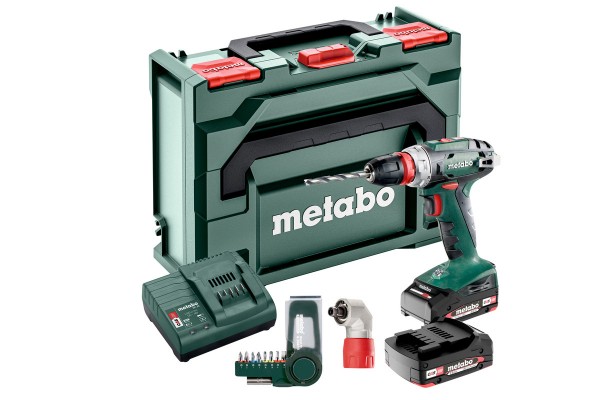Акумуляторний дриль-шурупокрут Metabo BS 18 Quick Plus Angle Attachment + BitBox SP (602217870)  фото 