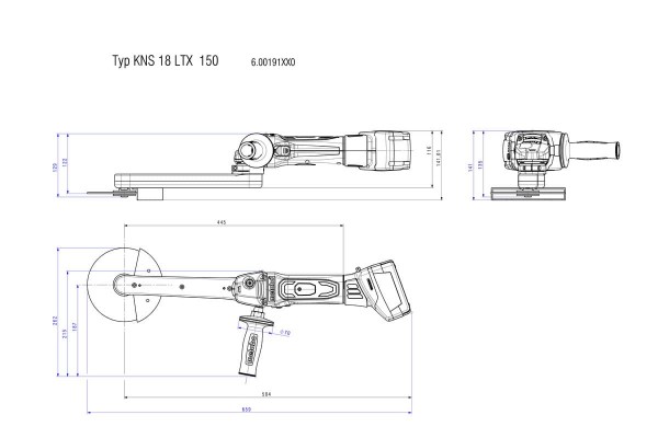 Акумуляторна шліфувальна машина для вузьких місць Metabo KNS 18 LTX 150 (600191850) фото 5