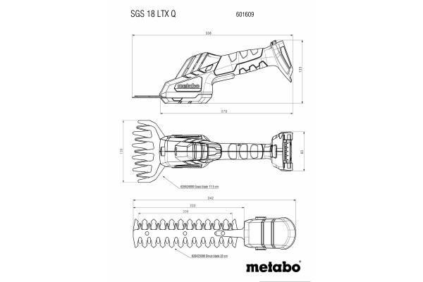 Акумуляторні садові ножиці Metabo SGS 18 LTX Q (601609840) фото 10