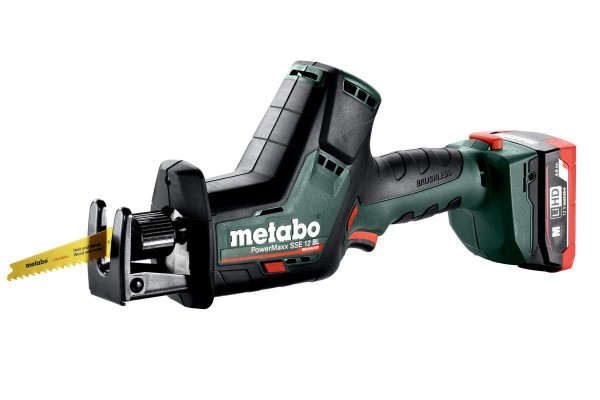 Акумуляторна шабельна пила Metabo PowerMaxx SSE 12 BL 2х4.0 Аг (602322800)  фото 