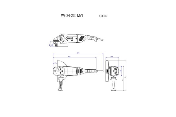 Болгарка Metabo WE 24-230 MVT (без фіксації кнопки) (606469580) фото 4