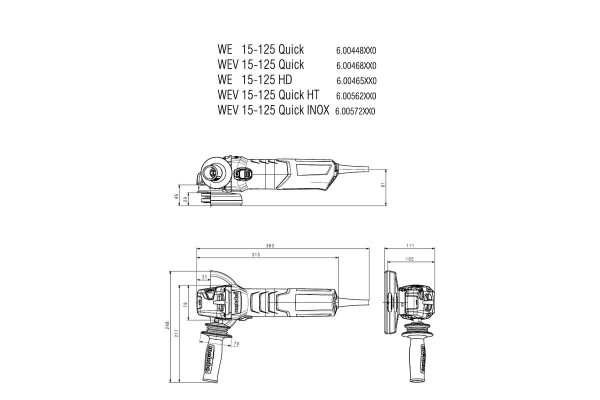 Болгарка Metabo WEV 15-125 Quick, 1.55 кВт, 125 мм (600468000) фото 4