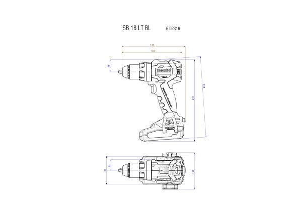 Акумуляторний ударний дриль-шурупокрут Metabo SB 18 LT BL безщітковий Каркас (602316840) фото 3