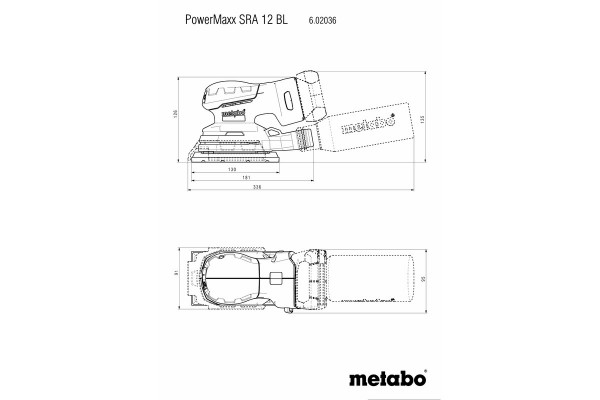 Акумуляторна вібраційна шліфмашина Metabo POWERMAXX SRA 12 BL SET в кейсі METABOX 215 (602036920) фото 11
