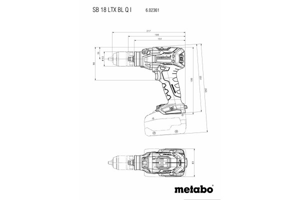 Акумуляторний дриль-шурупокрут Metabo SB 18 LTX BL Q I (602361650) фото 6