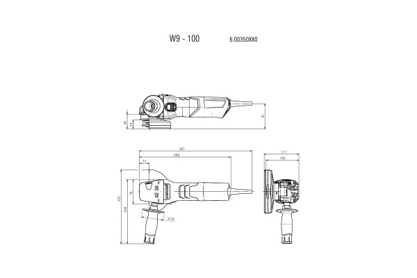 Кутова шліфувальна машина Metabo W 9-100 (600350010) фото 1