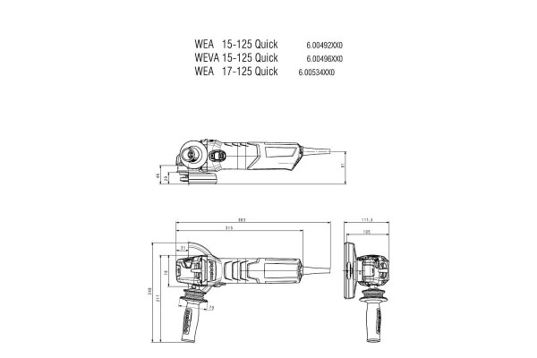 Кутова шліфувальна машина Metabo WEA 17-125 Quick (600534000) фото 7