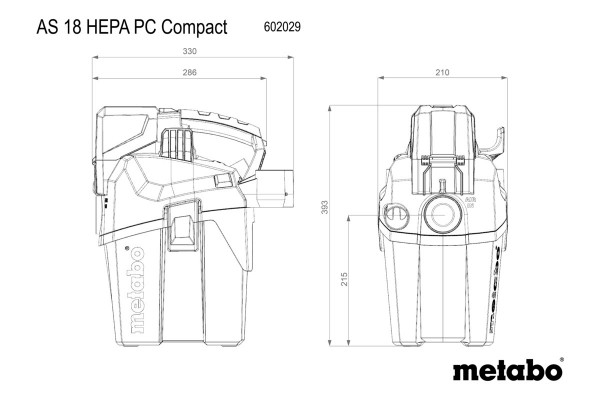 Будівельний пилосос Metabo AS 18 HEPA PC Compact (602029850) фото 2