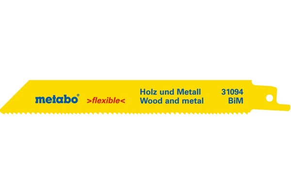 Сабельное полотно по дереву с гвоздями Metabo Flexible 150 мм, S 922 VF, 5 шт (631492000)  фото 