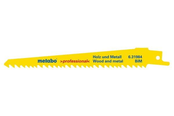 Сабельное полотно по дереву с гвоздями Metabo Professional 150 мм, S 611 VF, 100 шт (628259000)  фото 